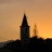 Apricale  tramonto campanile
