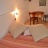 the double bed in the upper level